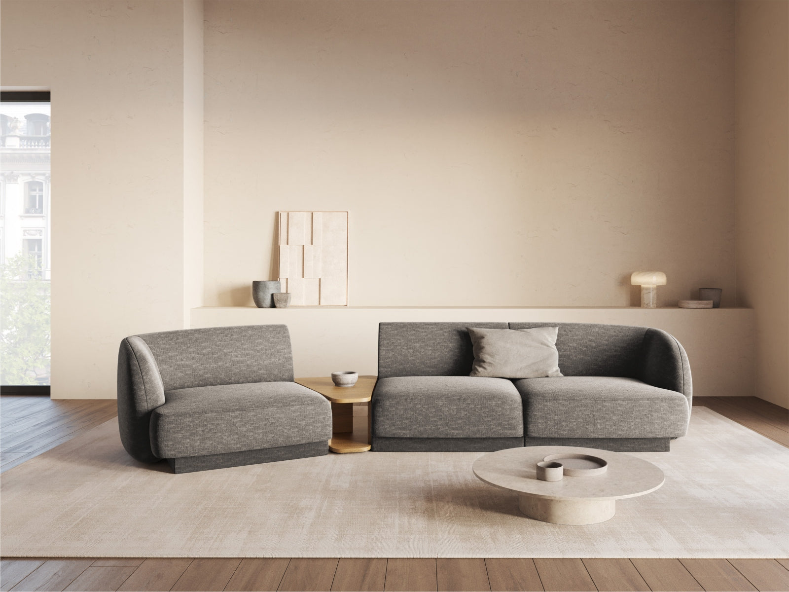 Entdecken Sie das stilvolle Miley Modulare Sofa Links 3 Sitzer von Micadoni – perfekt für modernes Wohnen und höchsten Komfort.