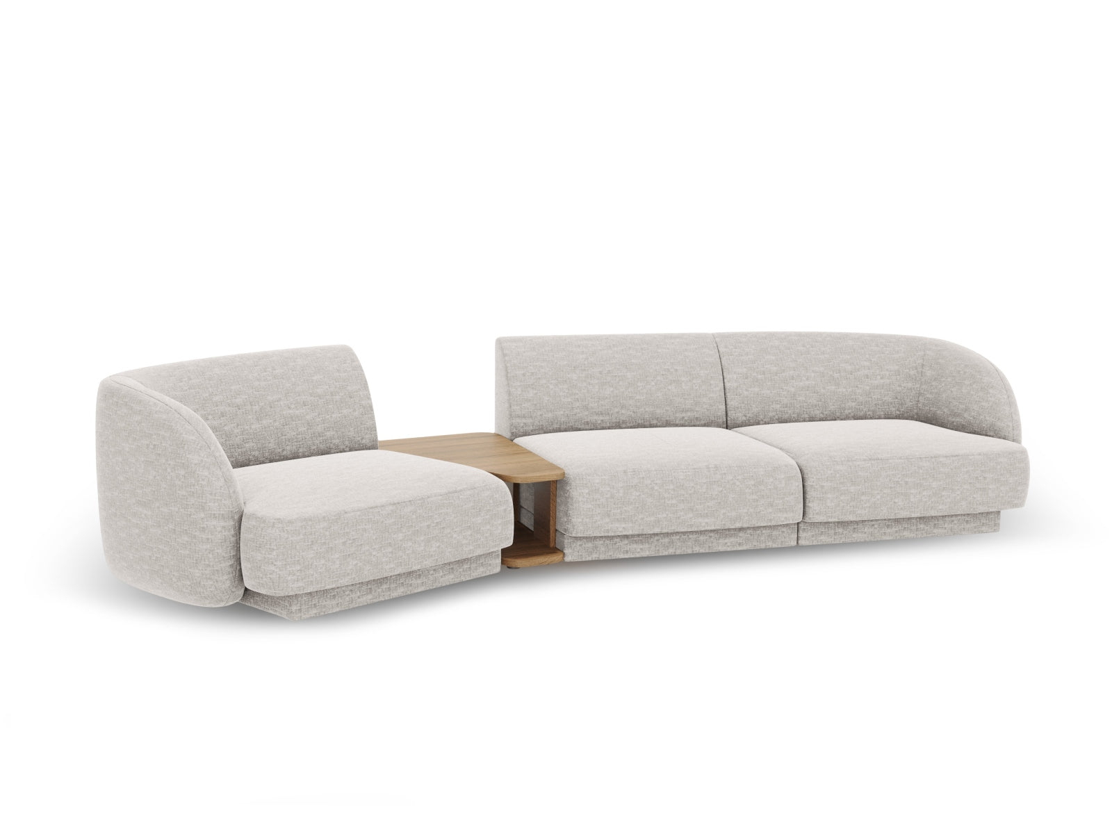Stylisches Miley 3-Sitzer L-Sofa links in Silver-Eden, perfekt für zeitgemäße Wohnräume und gemütliche Abende mit Freunden und Familie.