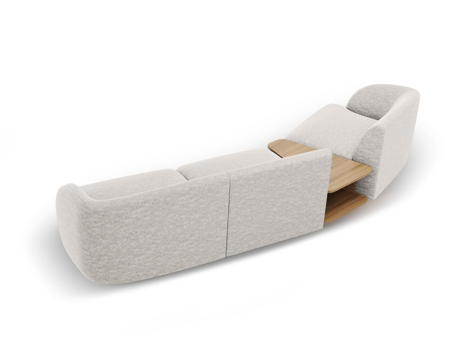 Elegantes Miley 3-Sitzer L-Sofa links in Silver-Eden, ideal für moderne Wohnkonzepte und entspannte Stunden im Kreise von Freunden.