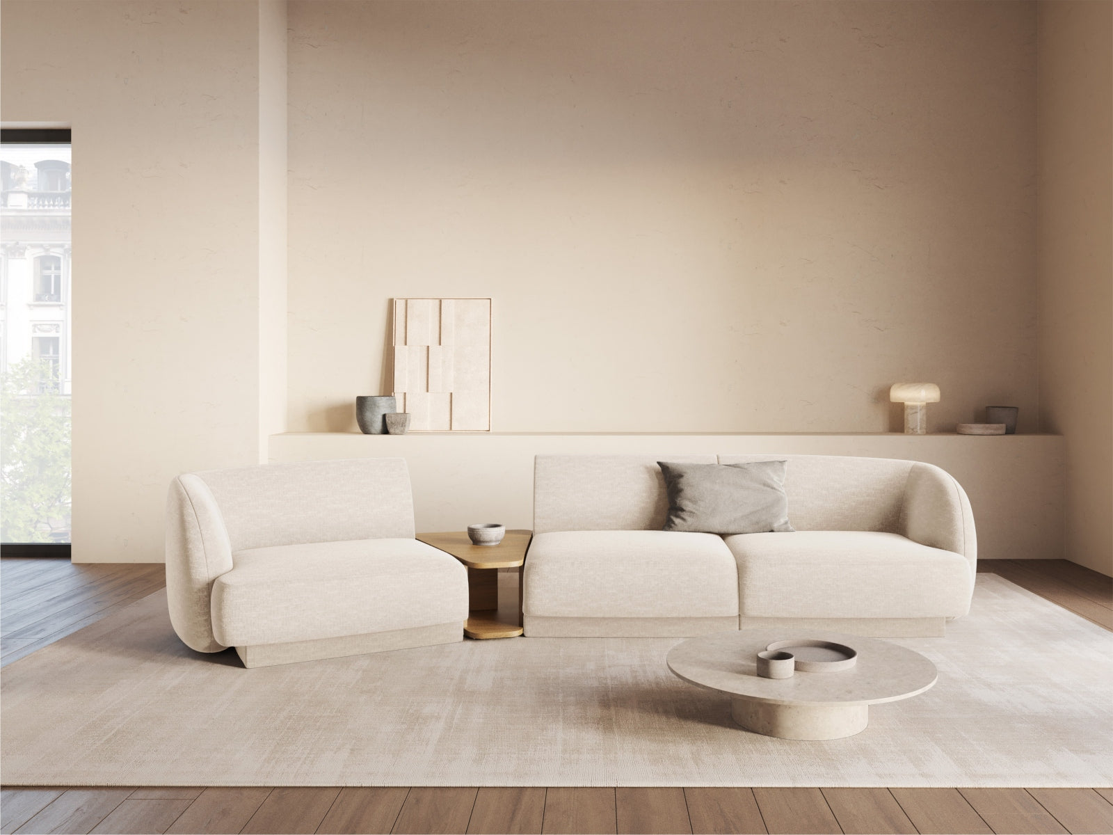Entdecken Sie das stilvolle Miley Modulare Sofa Links 3 Sitzer von Micadoni – perfekt für modernes Wohnen und höchsten Komfort.