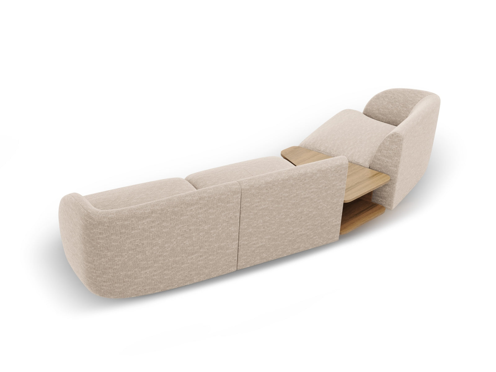 Beiges, modulares 3-Sitzer-Sofa Miley von Micadoni, ideal für moderne Wohnzimmer und gesellige Abende mit Freunden.