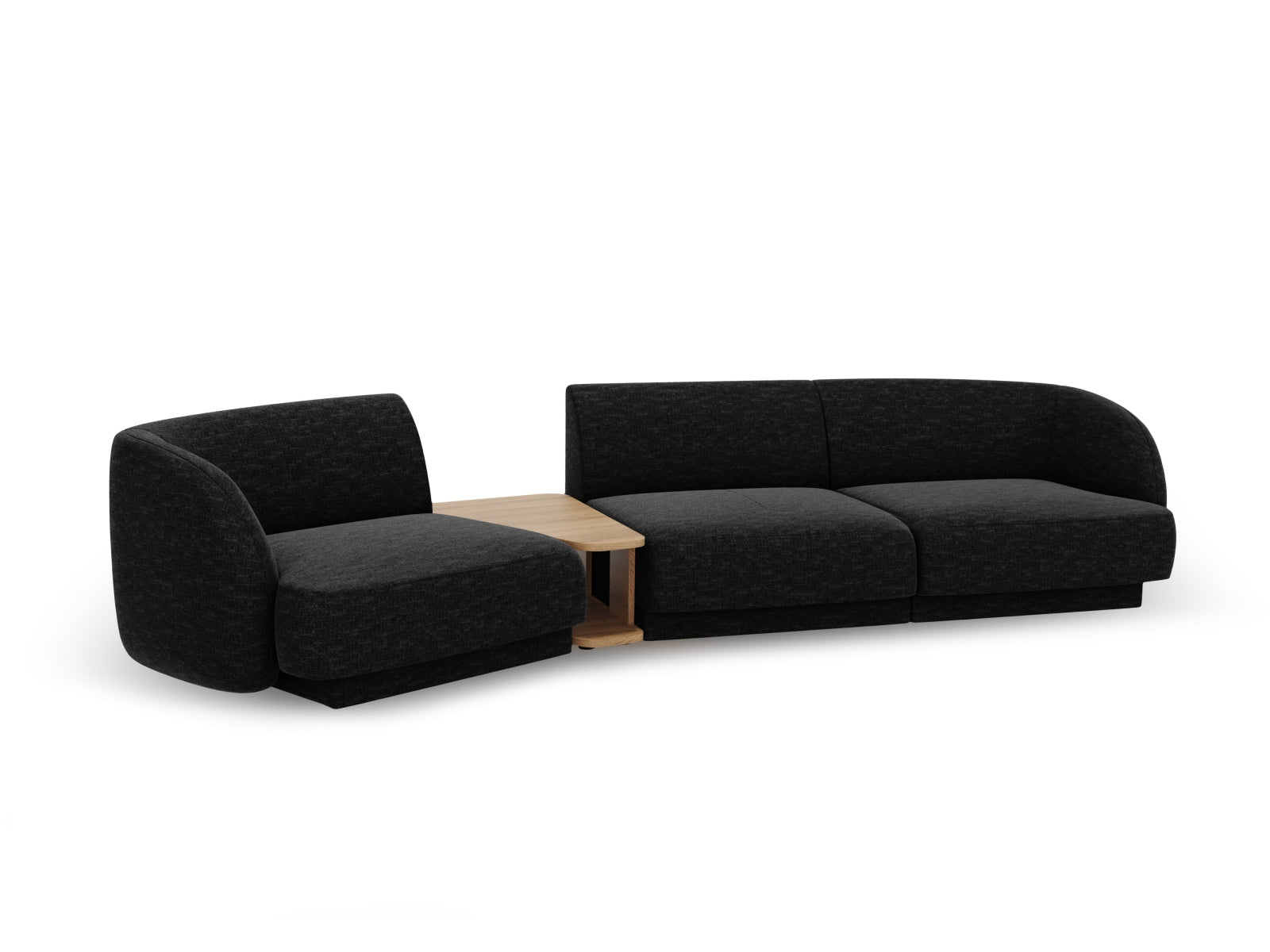 Modernes Miley 3-Sitzer L-Sofa in stilvollem Anthrazit, perfekt für kreative Wohnkonzepte und entspannte Stunden im Wohnzimmer.