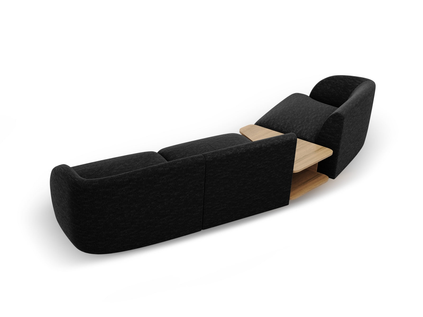 Elegantes Miley 3-Sitzer L-Sofa in Anthrazit, ideal für stilvolle Wohnräume und gemütliche Abende mit Freunden und Familie.