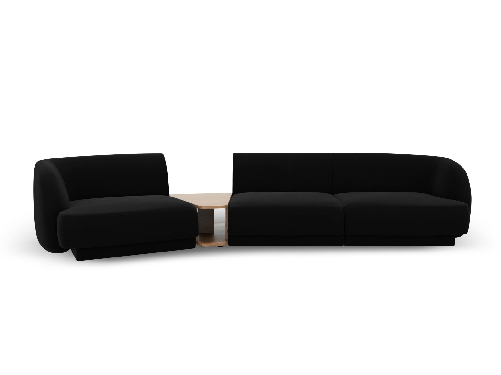 Elegantes Miley Velour 3-Sitzer Sofa links von Micadoni, ideal für moderne Wohnräume, bietet hohen Sitzkomfort und ein ansprechendes Design.