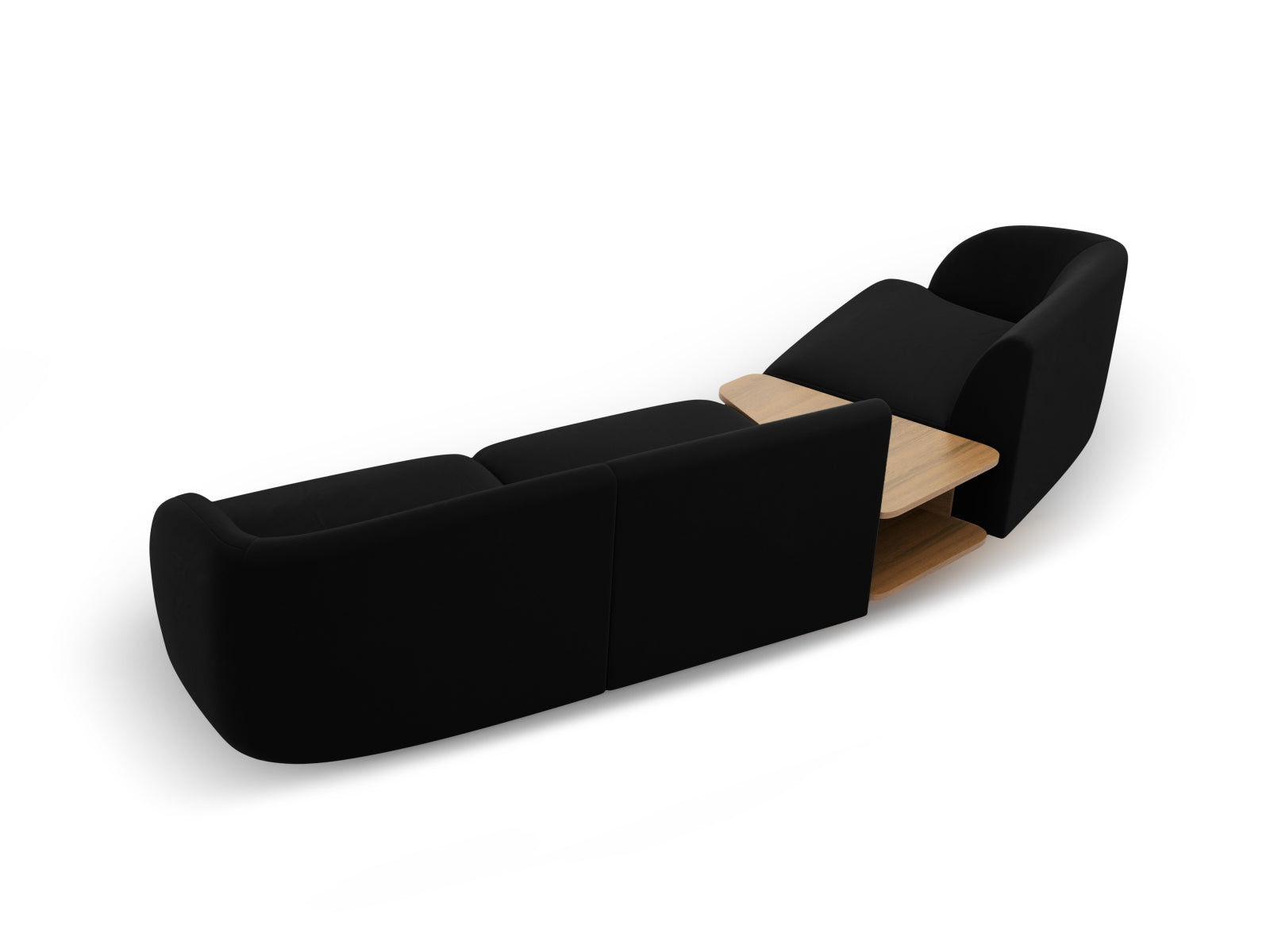 Elegantes, modulares 3-Sitzer Sofa Miley Velour links von Micadoni, ideal für gemütliche und stilvolle Wohnambiente.