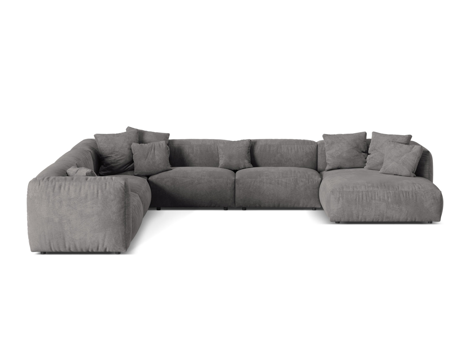 Elegantes 6-Sitzer Ecksofa Martina in linker Variante, perfekt für entspannte Stunden und modernes Wohndesign.