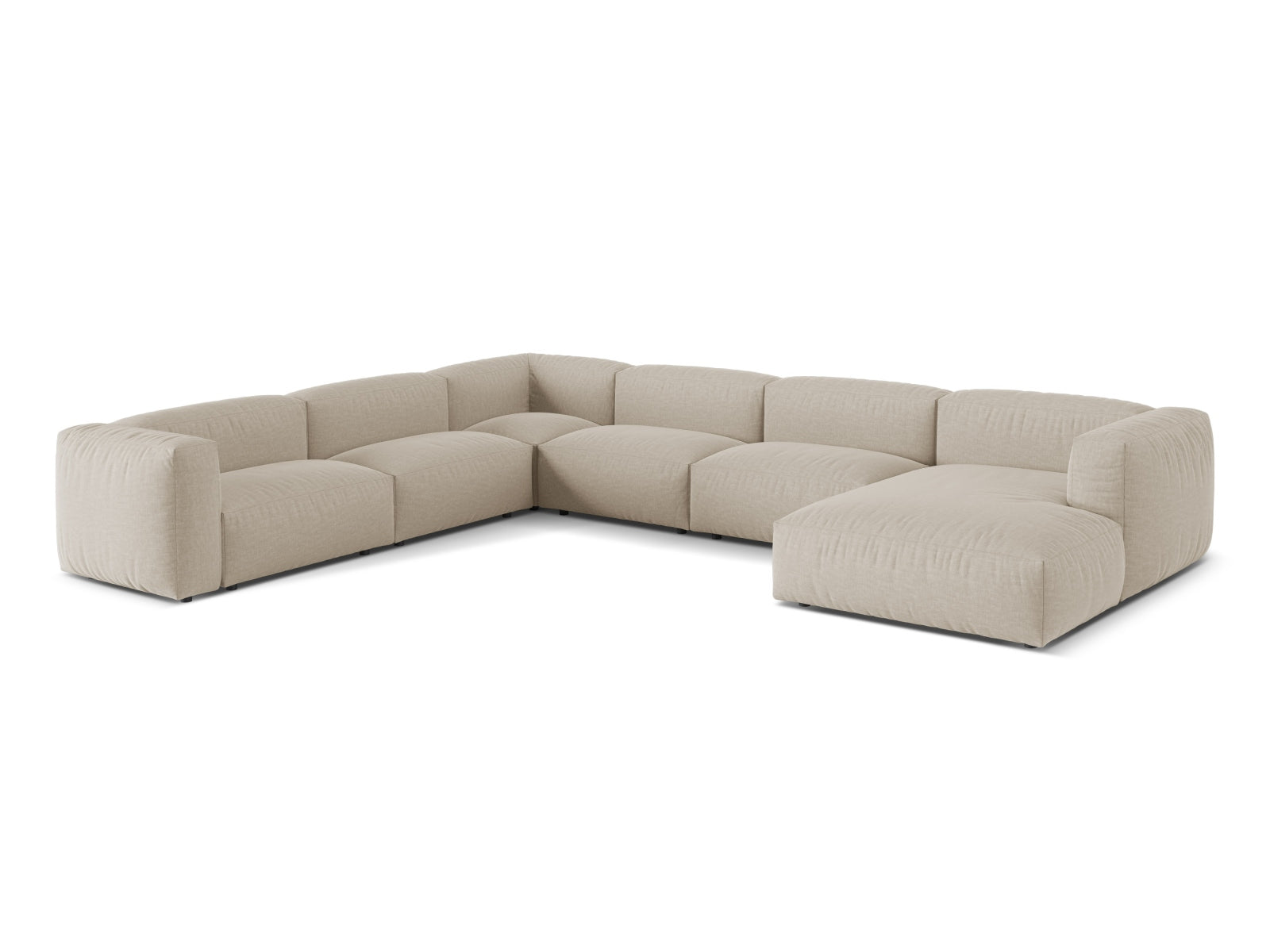 Elegantes 6-Sitzer Ecksofa Martina in linker Ausführung, ideal für gesellige Abende und modernes Wohndesign.