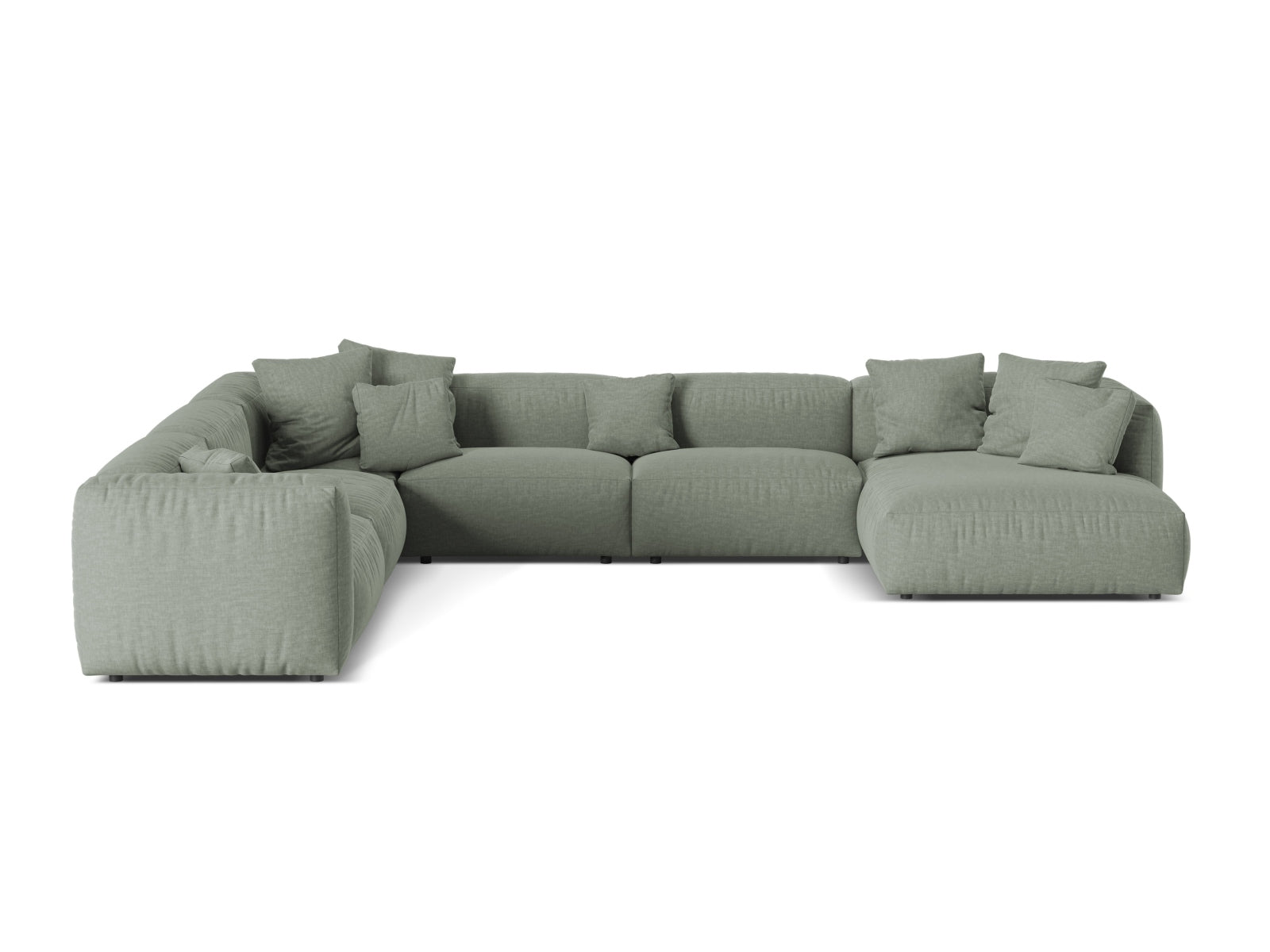 Modulares 6-Sitzer Ecksofa Martina in linker Variante, perfekt für stilvolle Wohnräume und entspannte Stunden mit Freunden und Familie.
