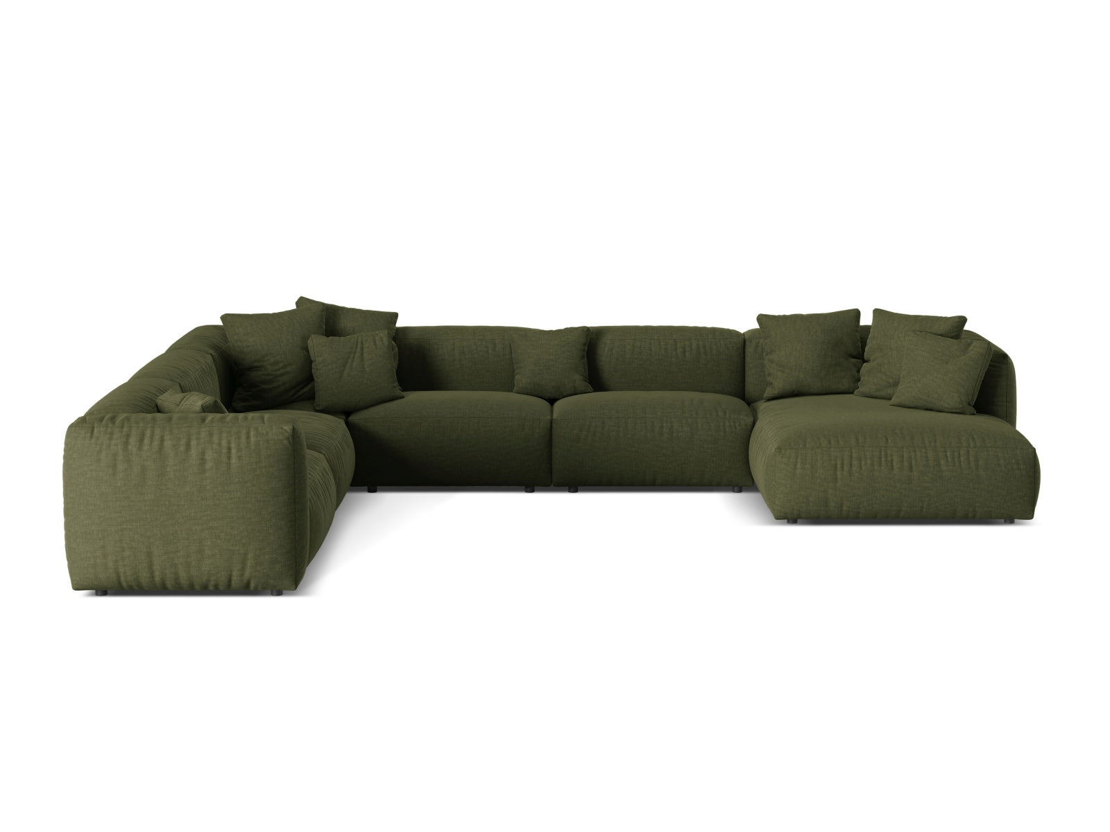 Modulares 6-Sitzer Ecksofa Martina in linker Variante, perfekt für stilvolle Wohnräume und entspannte Stunden mit Freunden und Familie.
