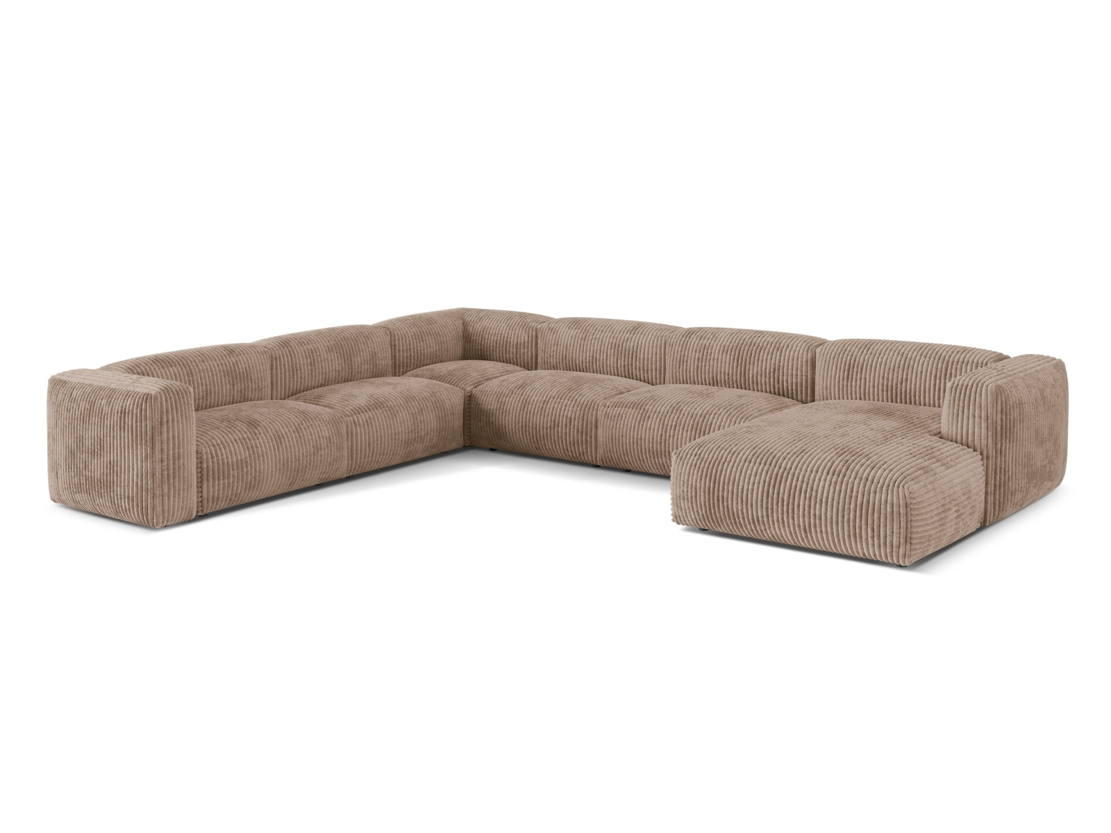 Elegantes 6-Sitzer Ecksofa Martina in linker Ausführung, ideal für gesellige Abende und stilvolle Wohnräume.