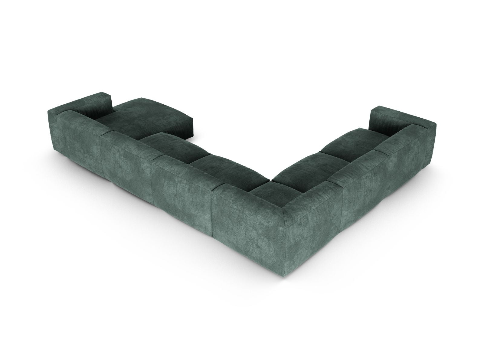 Modulares 6-Sitzer Ecksofa links XL Martina in modernem Petrol-Vogue, perfekt für gemütliche und stilvolle Wohnambiente von Micadoni.