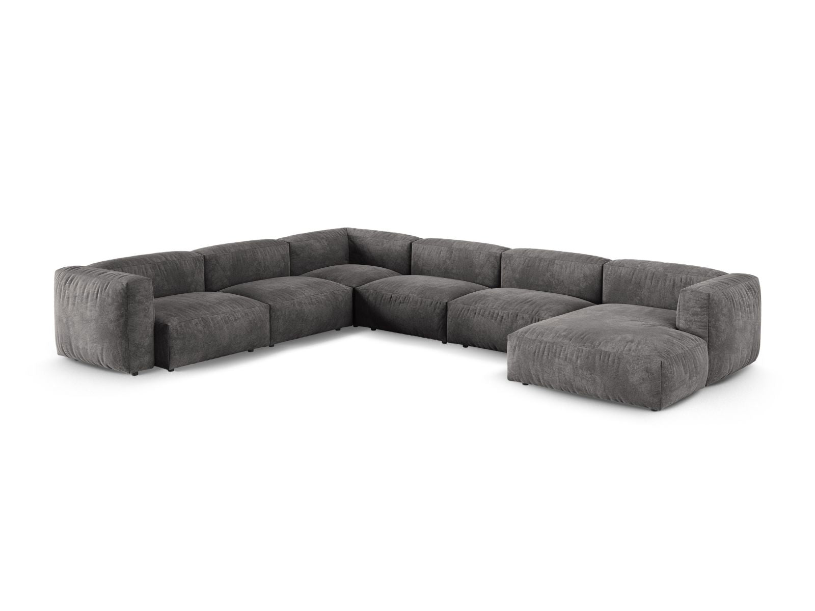 Elegantes 6-Sitzer Ecksofa links XL Martina in stilvollem Grau, ideal für moderne Wohnräume, von Micadoni.