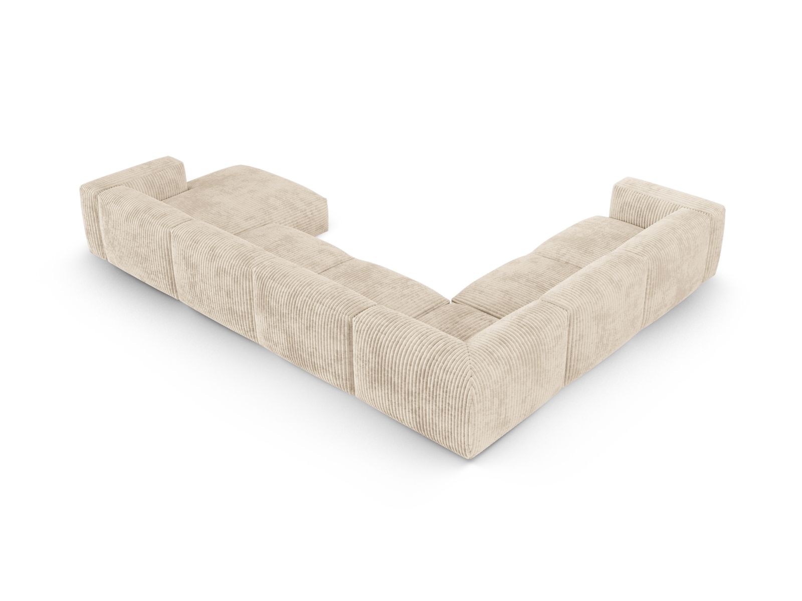 Geräumiges, modernes Ecksofa Martina in hellem Beige für 6 Personen, perfekt für gesellige Abende und elegantes Wohndesign.