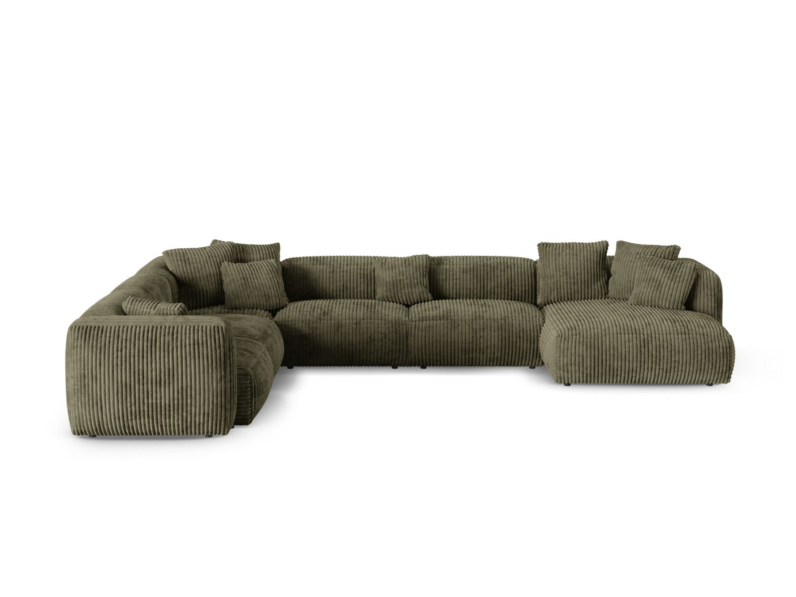 6-Sitzer Ecksofa links modular XL Martina in Moss Green-Tilia präsentiert im Onlineshop von KAQTU Design AG. Ecksofa links ist von Micadoni