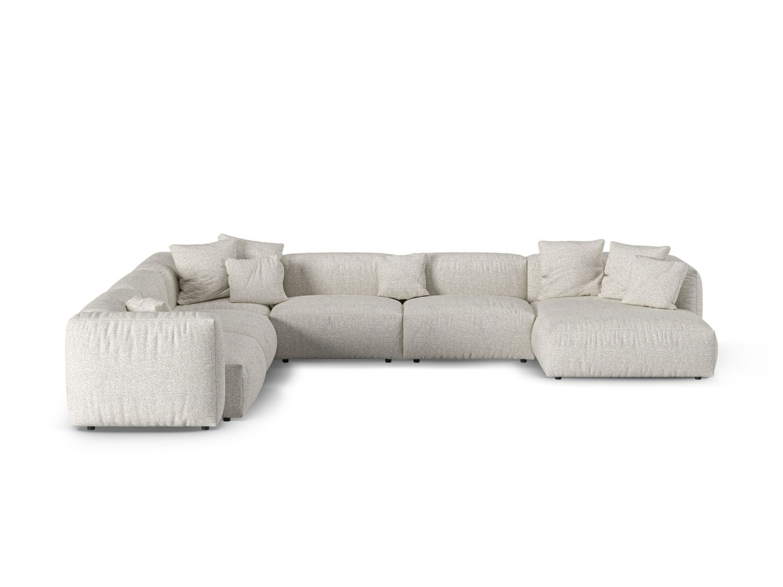 6-Sitzer Modular Ecksofa links XL Martina in Grey Beige Melange-Monet präsentiert im Onlineshop von KAQTU Design AG. Ecksofa links ist von Micadoni