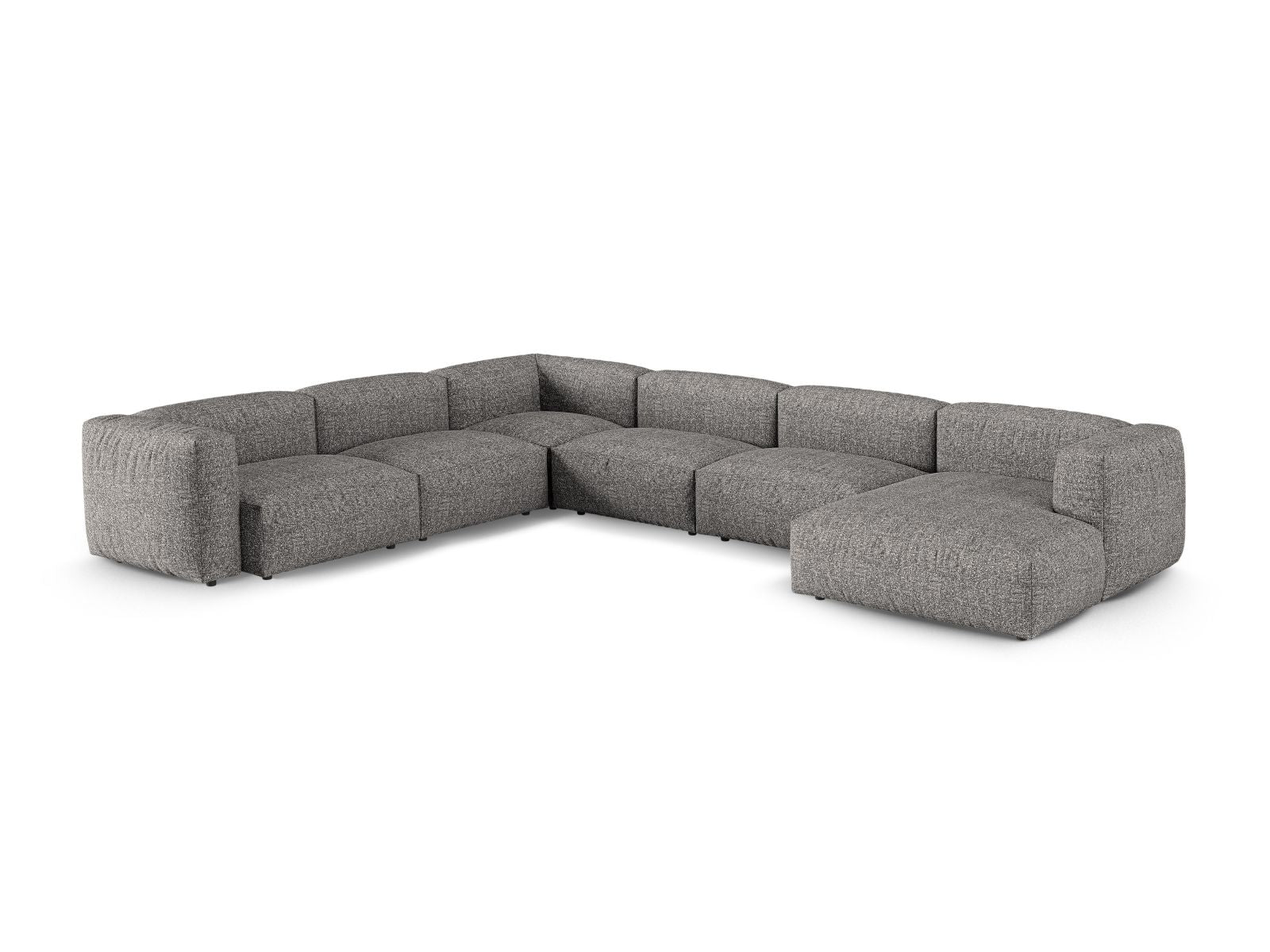 Elegantes 6-Sitzer Ecksofa links XL Martina in Graphit, ideal für stilvolle Wohnräume, präsentiert von Micadoni.