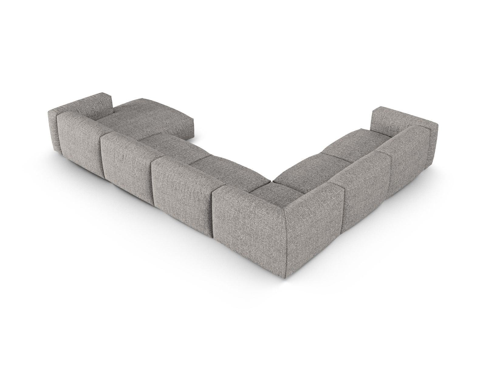 Stilvolles XL 6-Sitzer Ecksofa links Martina in Graphit, perfekt für gesellige Abende und komfortable Entspannung in modernen Wohnräumen.