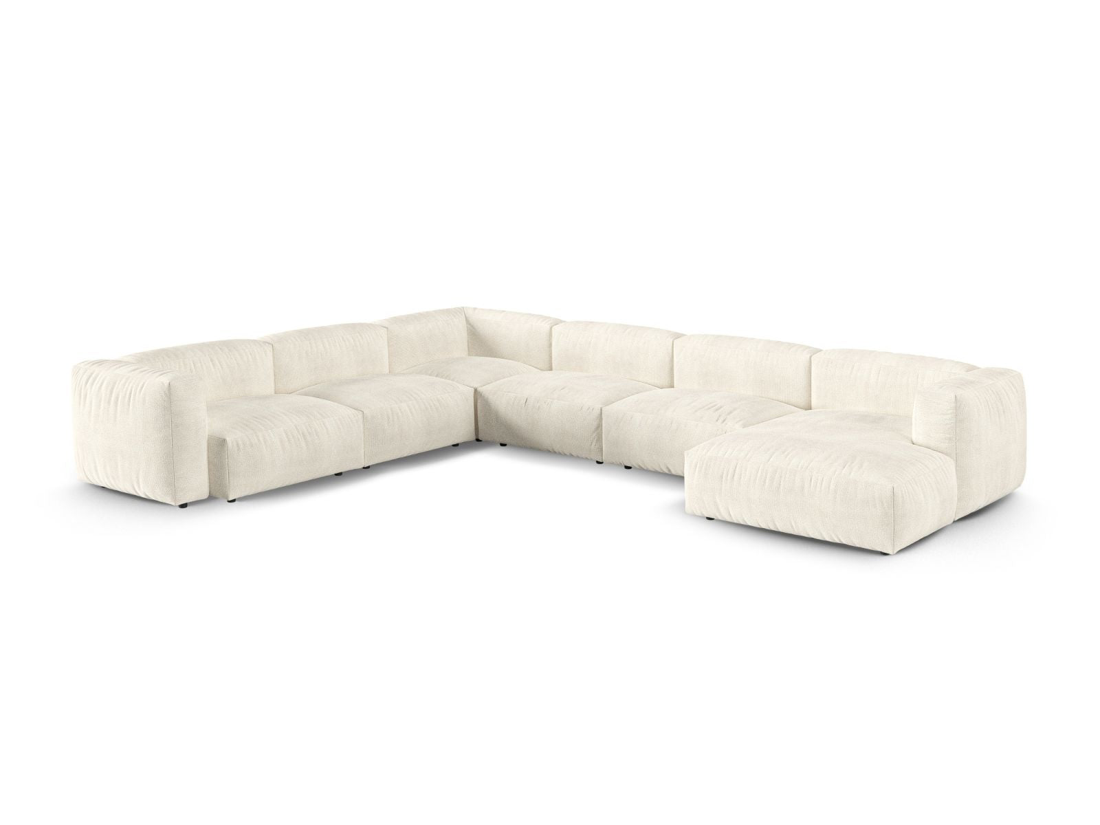 Elegantes 6-Sitzer Ecksofa links XL Martina in Ivory-Monet, ideal für stilvolle Wohnräume, präsentiert von Micadoni.