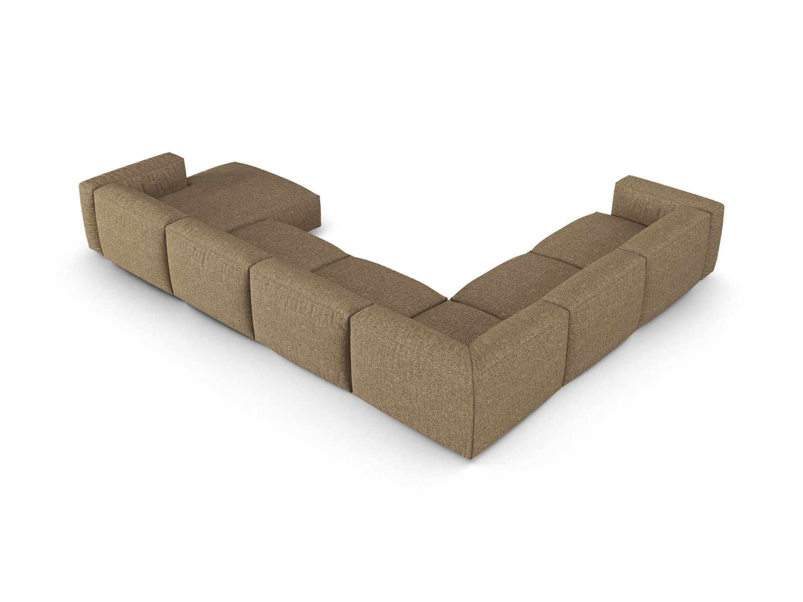 Stilvolles XL Ecksofa Martina für 6 Personen in sanftem Cappuccino, perfekt für einladende und moderne Wohnambiente von Micadoni.