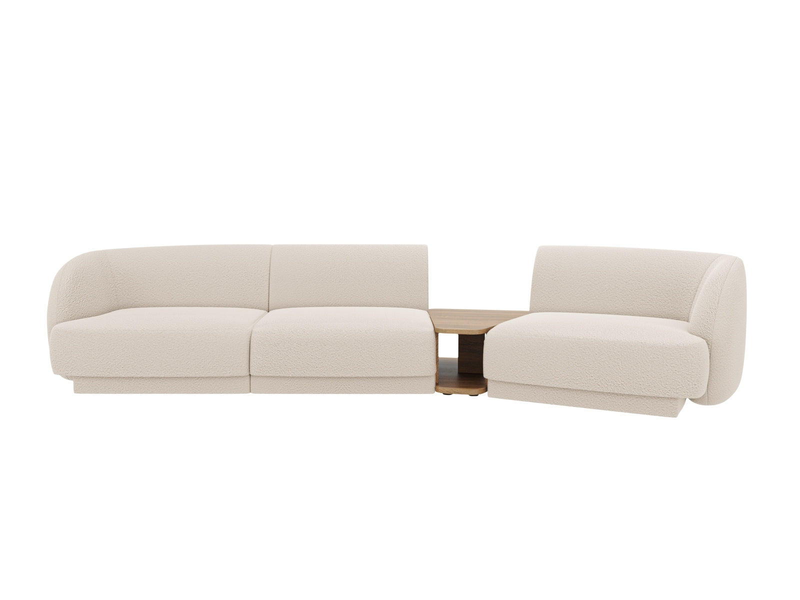 Elegantes, modulares 3-Sitzer Sofa in Beige von Micadoni, ideal für stilvolle Wohnräume und individuelle Einrichtungsmöglichkeiten.