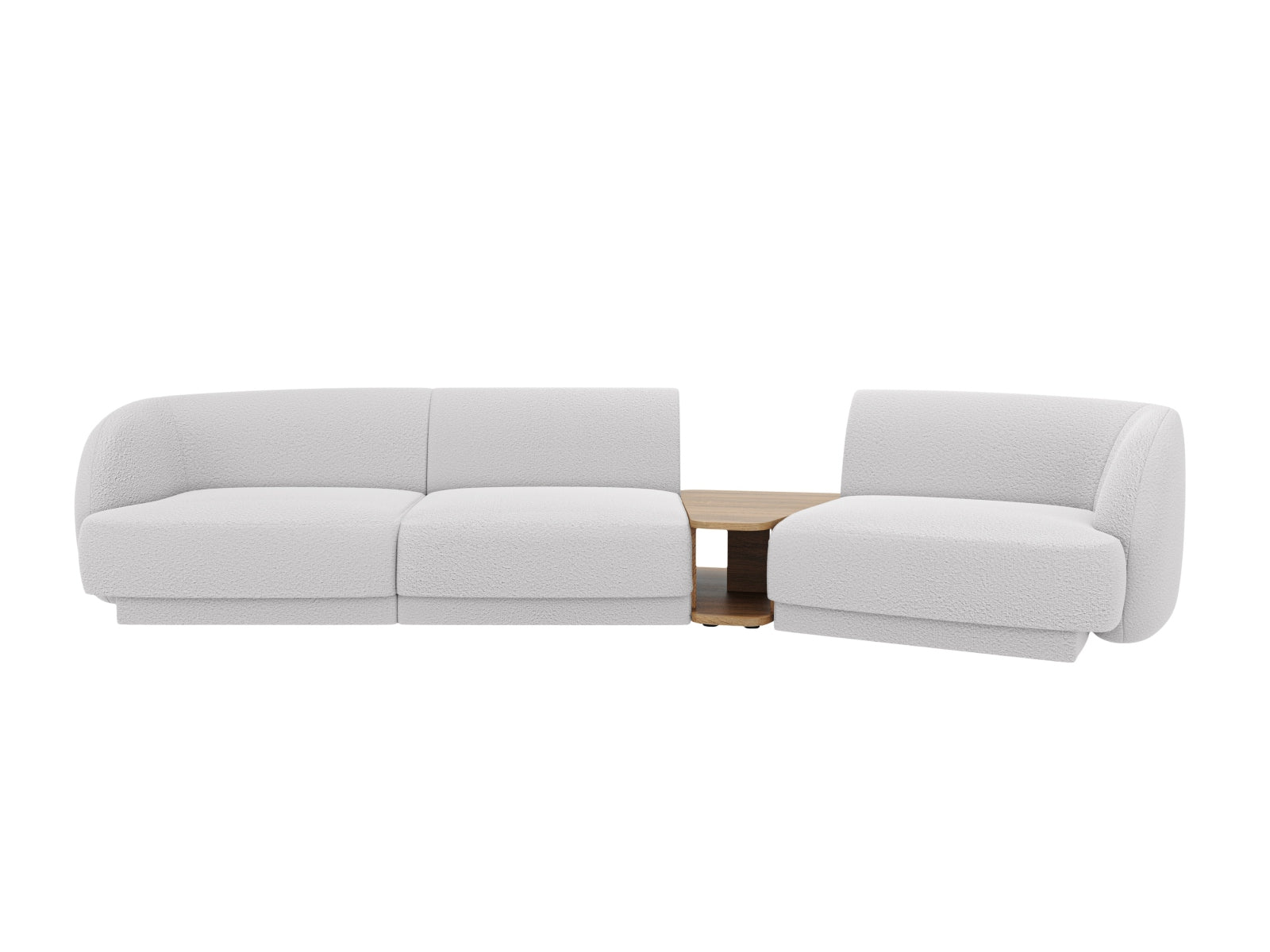 Modulares 3-Sitzer Sofa Miley in modernem Design, rechte Ausführung in sanftem Grau, perfekt für individuelle Wohnkonzepte und gemütliche Atmosphäre.