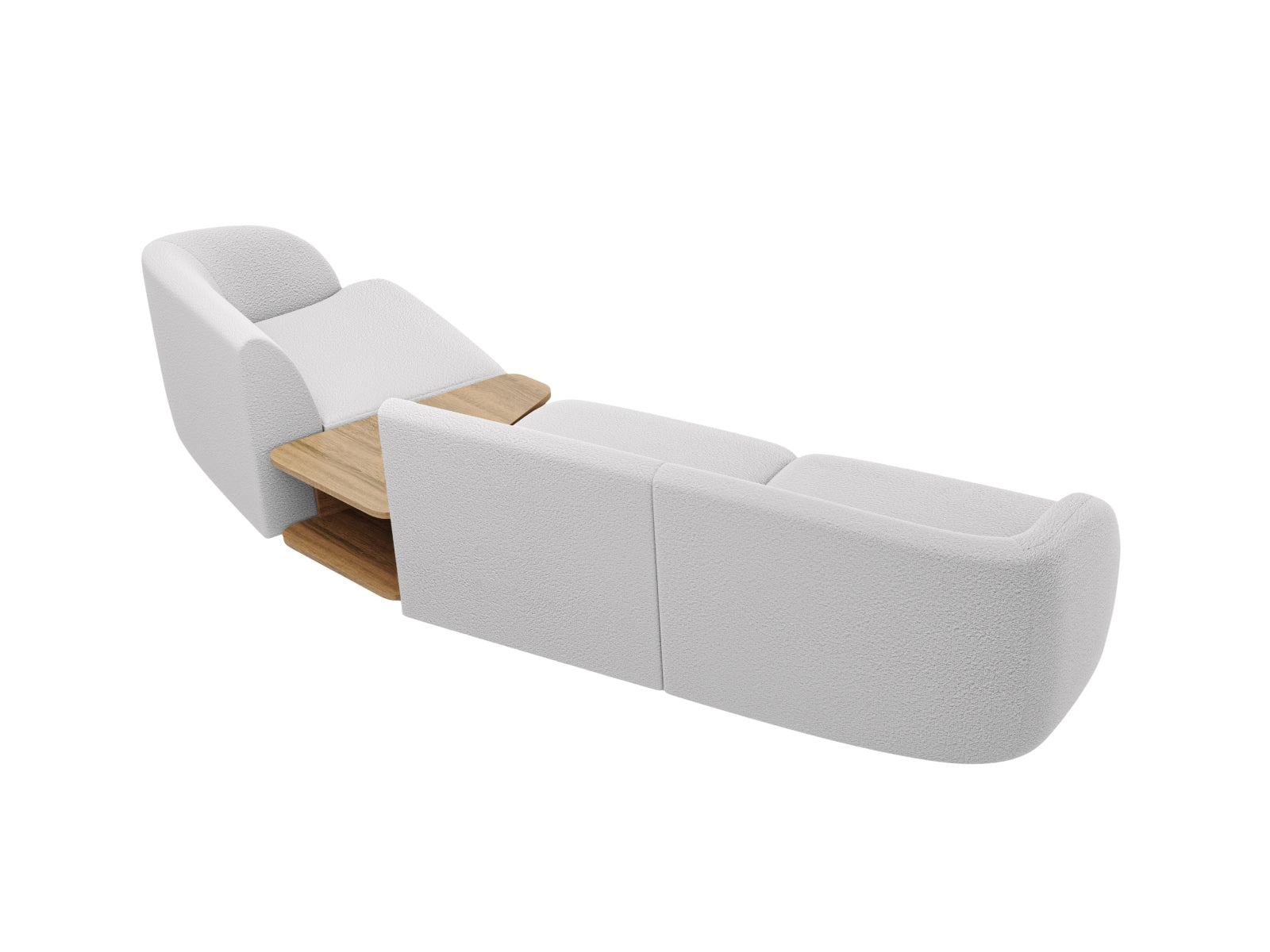 Elegantes, modulares 3-Sitzer Sofa Miley in dezentem Grau, rechte Variante, ideal für entspannte Stunden und modernes Wohndesign.