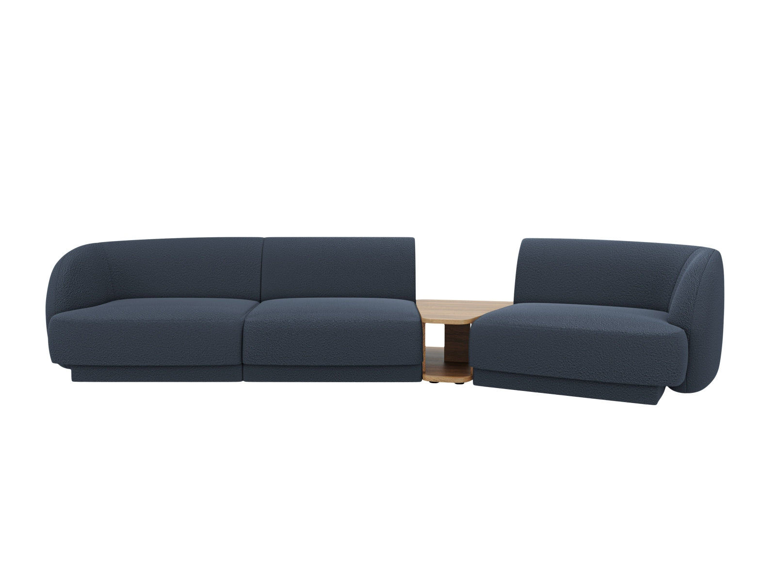 Stylisches, modulares 3-Sitzer Sofa Miley in ansprechendem Blau, perfekt für zeitgemäße Wohnräume und individuelle Einrichtungslösungen von Micadoni.