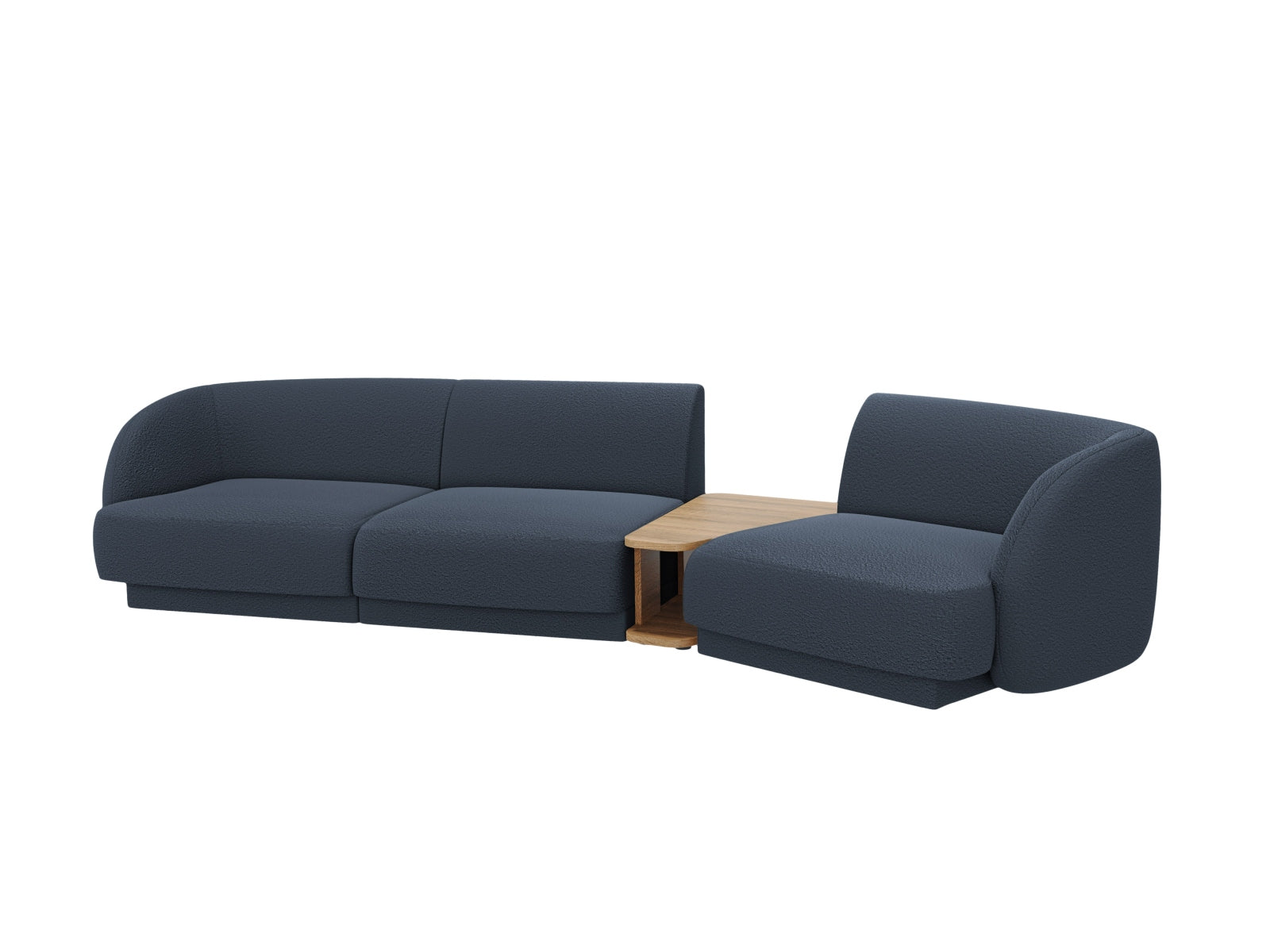 Stylisches, modulares 3-Sitzer Sofa Miley in ansprechendem Blau, perfekt für moderne Wohnräume und individuelle Einrichtungsideen von Micadoni.