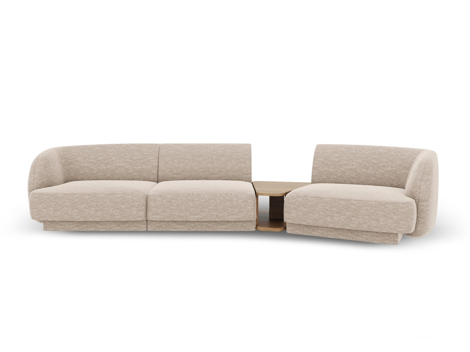 Beige 3-Sitzer Sofa "Miley" von Micadoni, modulares L-Sofa rechts, stilvolles Design für zeitgemäße Wohnkonzepte und flexible Raumgestaltung.