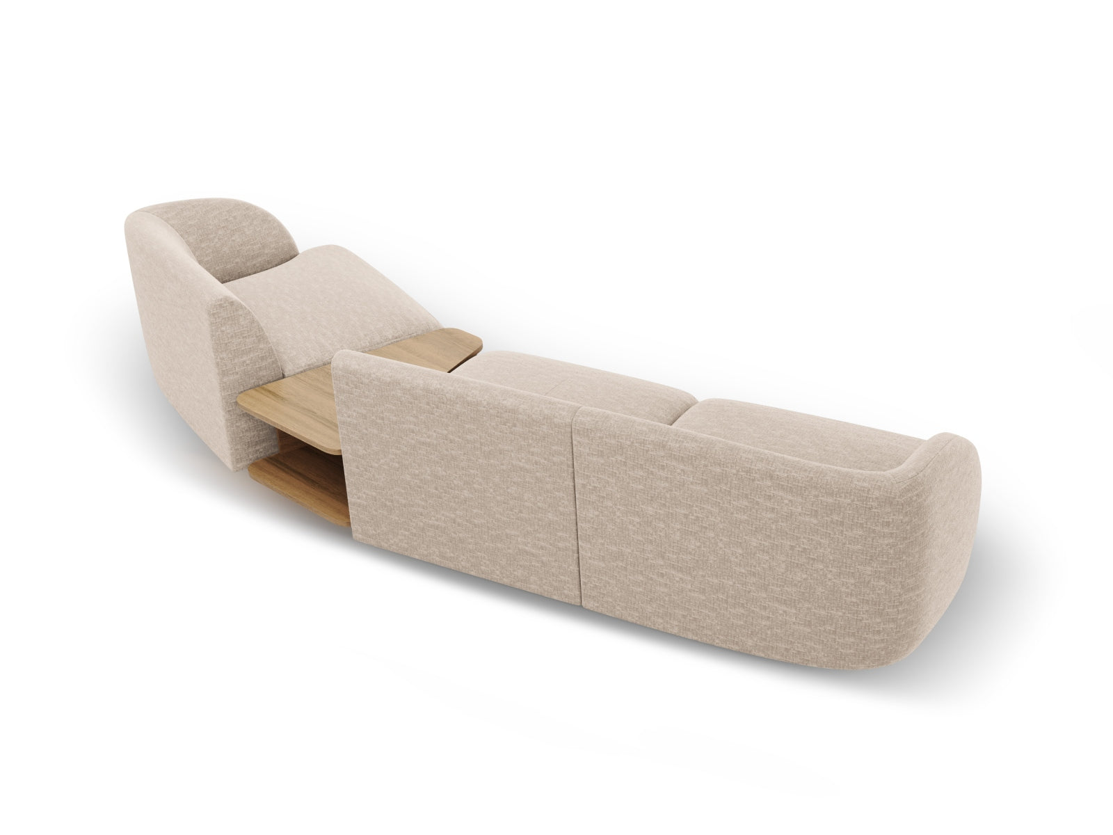 Beige 3-Sitzer Sofa "Miley" von Micadoni, modulares Design für flexible Raumgestaltung, perfekt für L-Form-Anordnungen.