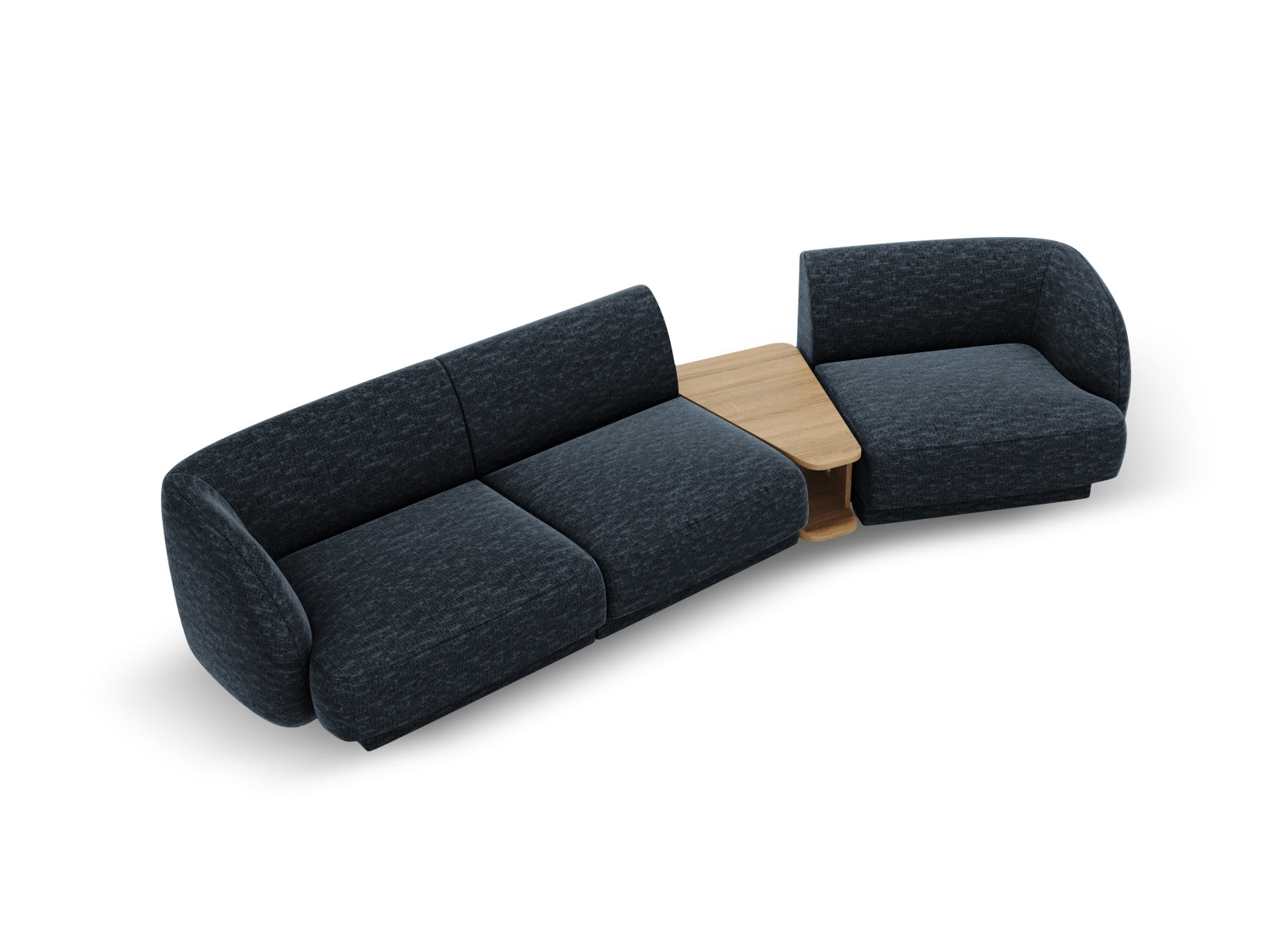 Elegantes, modulares 3-Sitzer Sofa in tiefblau, ideal für stilvolle Wohnräume und vielseitige Gestaltungsmöglichkeiten, von Micadoni.