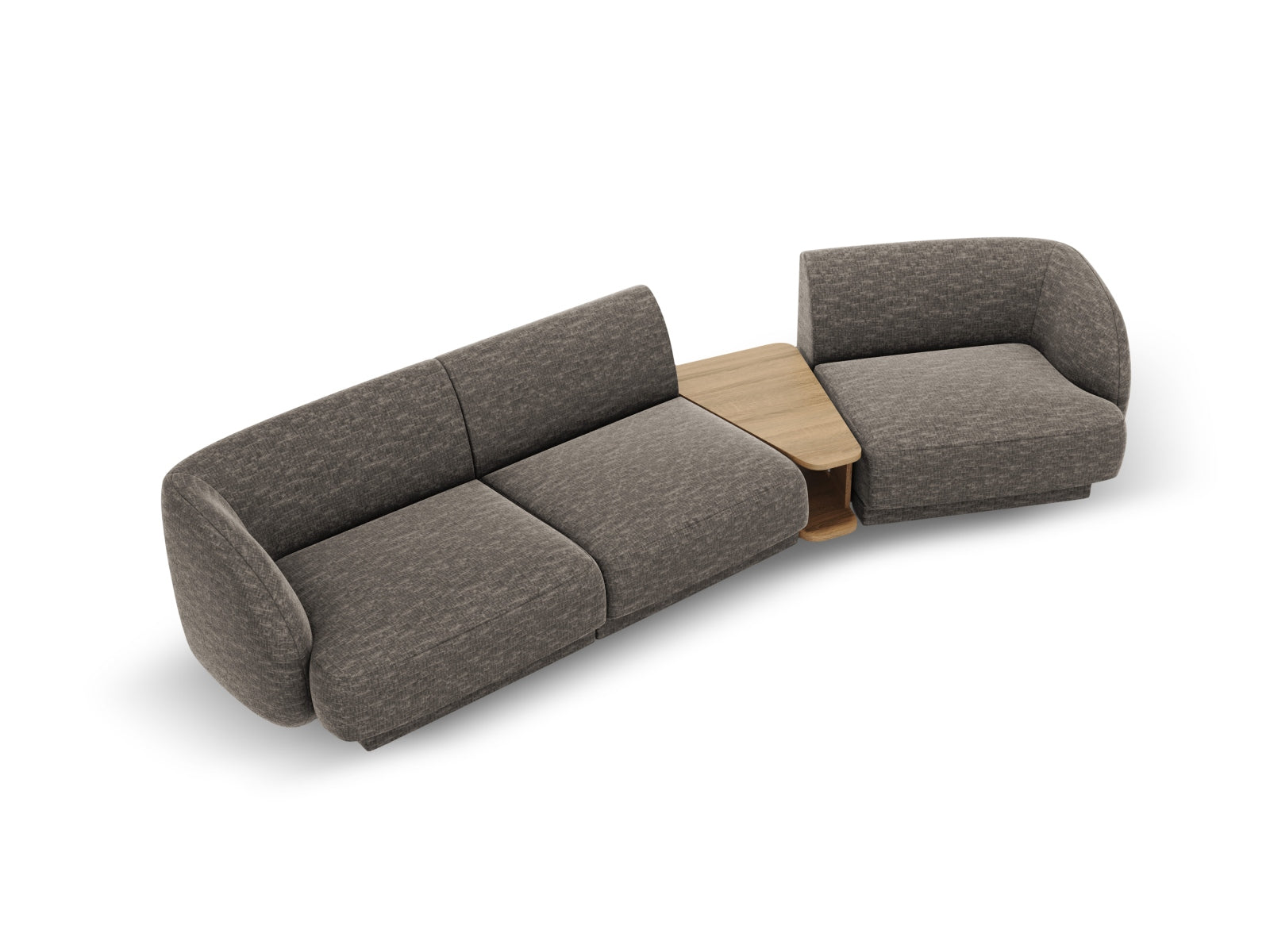 Elegantes, modulares 3-Sitzer Sofa in Grau von Micadoni, rechtsseitig, ideal für modernes Wohnen und gemütliche Abende.