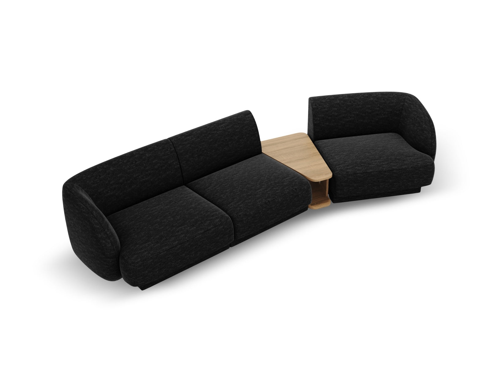 Elegantes, modulares L-Sofa in Anthrazit, 3-Sitzer, rechtsseitig, ideal für stilvolle Wohnräume und gemütliche Stunden.