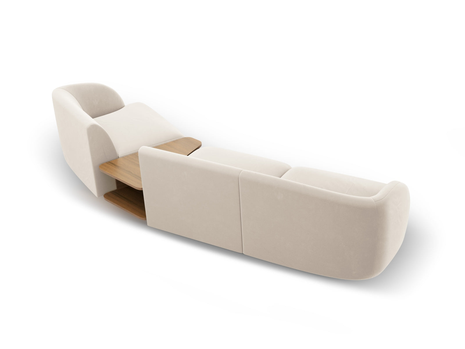 Erleben Sie das Miley Velour Sofa rechts 3 Sitzer von Micadoni – ein elegantes, modulares Möbelstück für höchsten Komfort und individuelle Gestaltung.