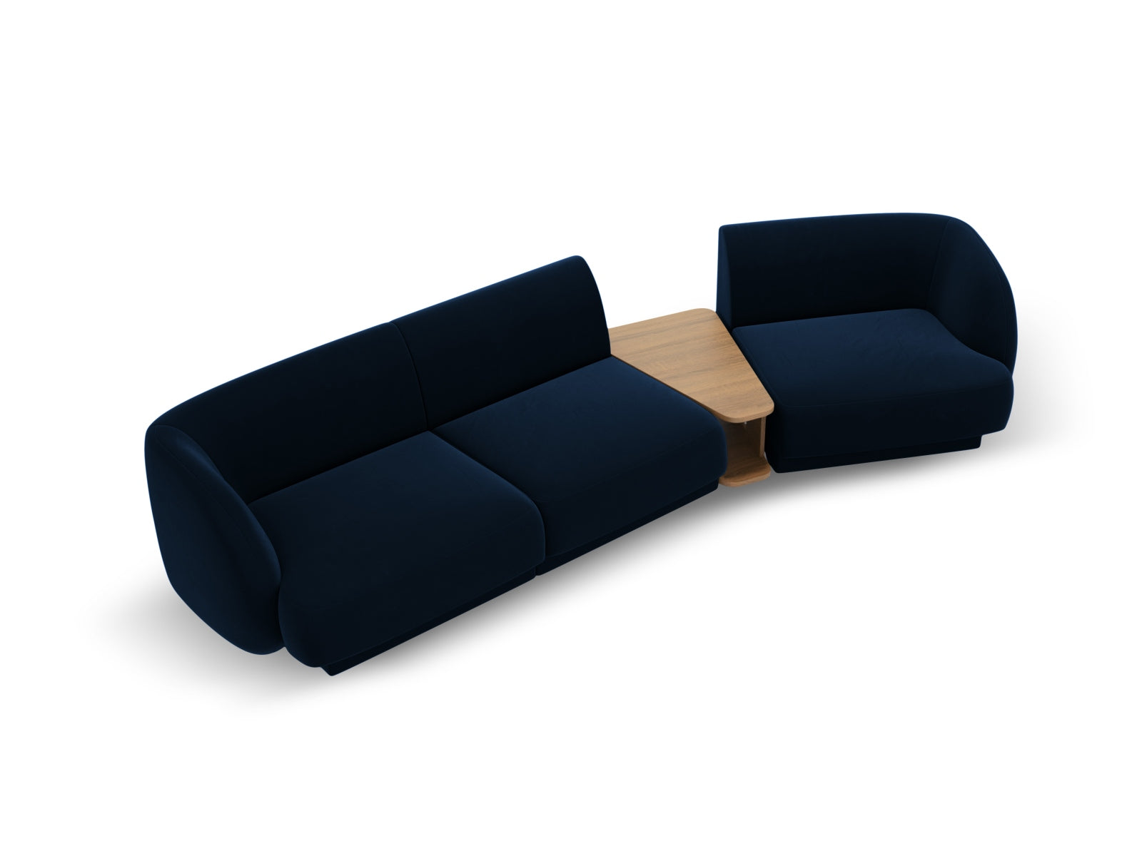 Erleben Sie das Miley Velour Sofa rechts 3 Sitzer von Micadoni – ein modulares, komfortables Möbelstück, das Eleganz und Flexibilität vereint.
