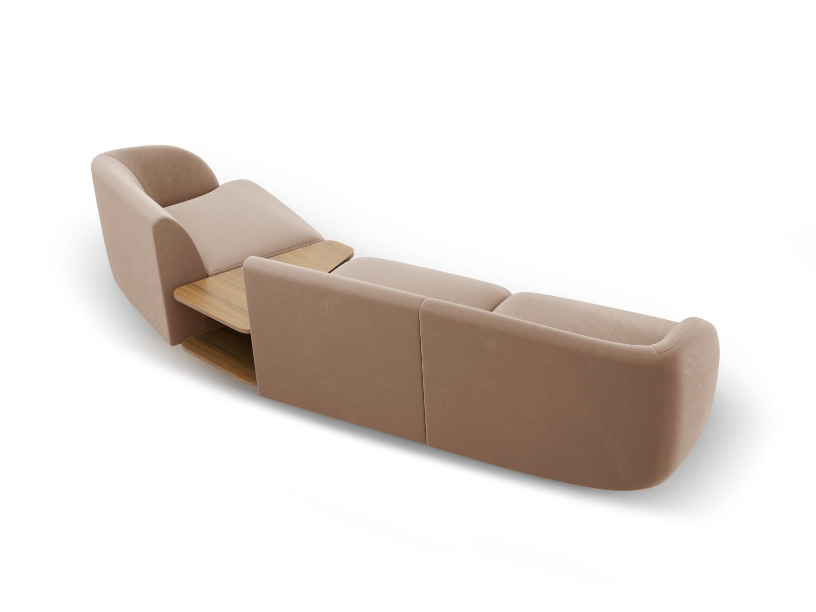 Erleben Sie das Miley Velour Sofa rechts 3 Sitzer von Micadoni – ein elegantes, modulares Möbelstück für höchsten Komfort und individuelle Gestaltung.
