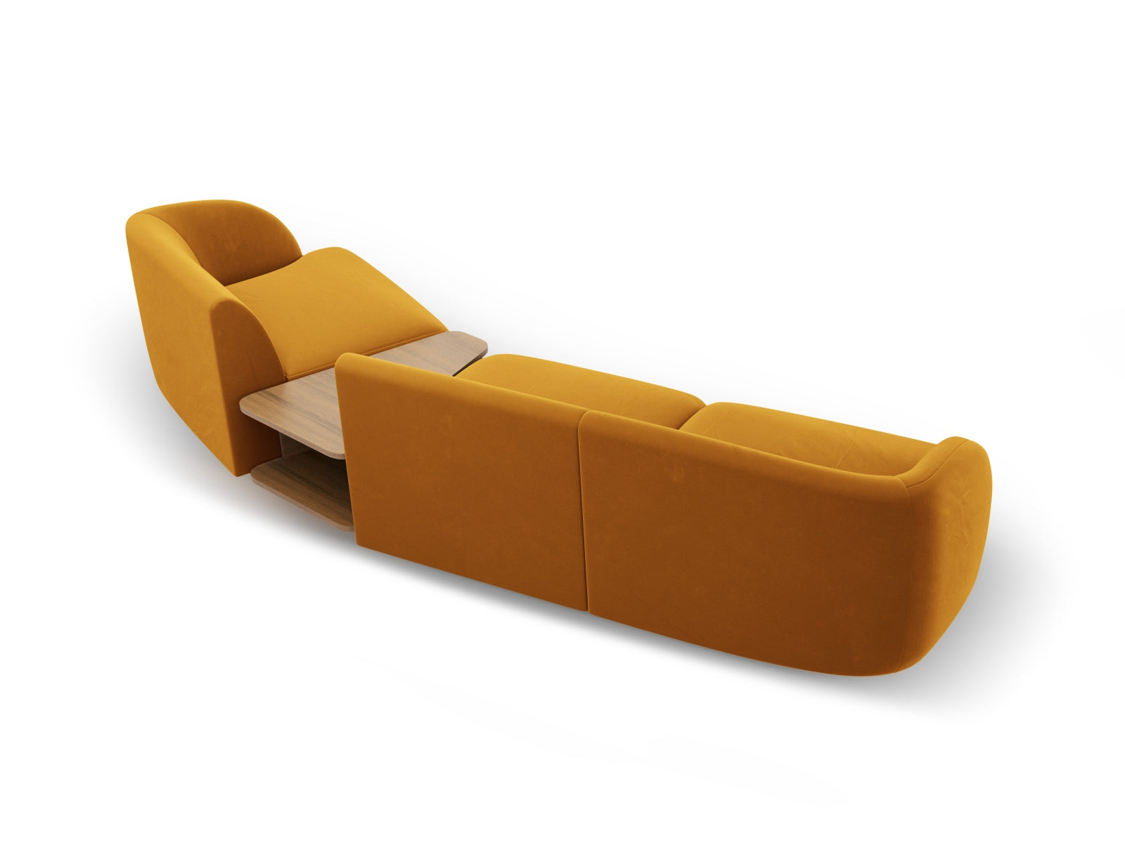 Erleben Sie das Miley Velour Sofa rechts 3 Sitzer von Micadoni – ein elegantes, modulares Möbelstück für höchsten Komfort und individuelle Gestaltung.