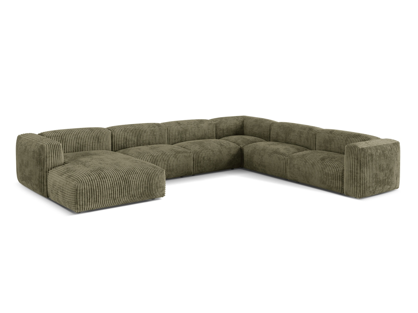 6-Sitzer Ecksofa rechts XL Martina in Moss Green-Tilia präsentiert im Onlineshop von KAQTU Design AG. Ecksofa rechts ist von Micadoni