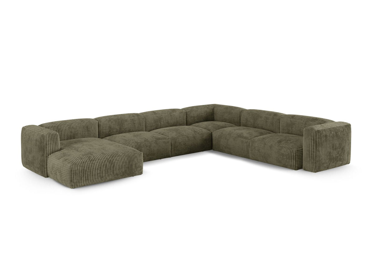 6-Sitzer Ecksofa rechts XL Martina in Moss Green-Tilia präsentiert im Onlineshop von KAQTU Design AG. Ecksofa rechts ist von Micadoni