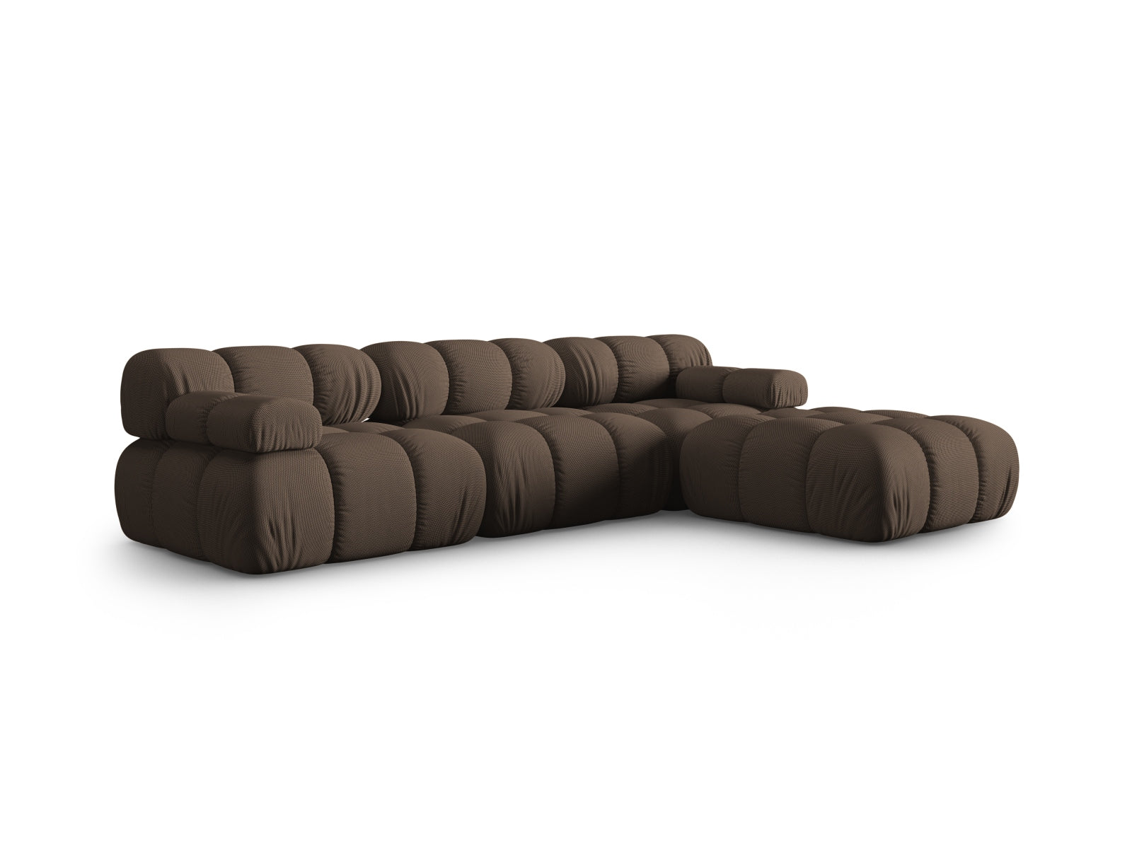 Elegantes Bellis Modulares Sofa in Braun, 4-Sitzer, 188 cm, L-Form rechts, ideal für stilvolle Wohnräume.