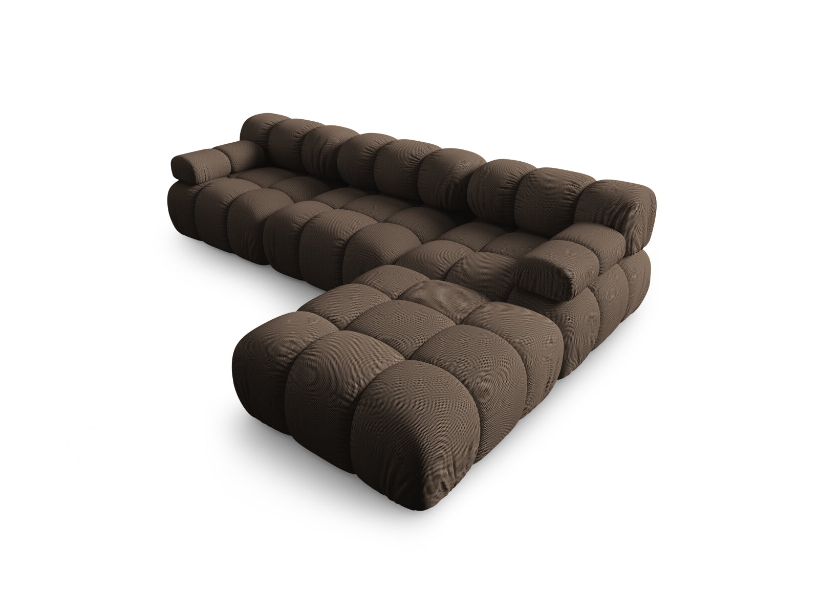 Modernes Bellis Sofa in L-Form, 4-Sitzer, 188 cm, braunes Design, perfekt für gemütliche und stilvolle Wohnzimmer.