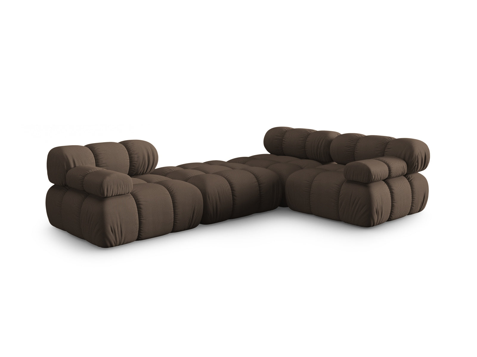 Elegantes Bellis L-Sofa für 4 Personen, 188 cm, in stilvollem Braun, ideal für entspannte Abende im modernen Wohnraum.