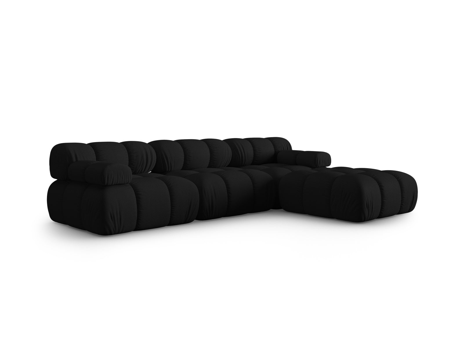 Elegantes Bellis Modulares Sofa in Schwarz, 4-Sitzer, 188 cm, rechtsseitig, ideal für stilvolle Wohnräume, von Micadoni.