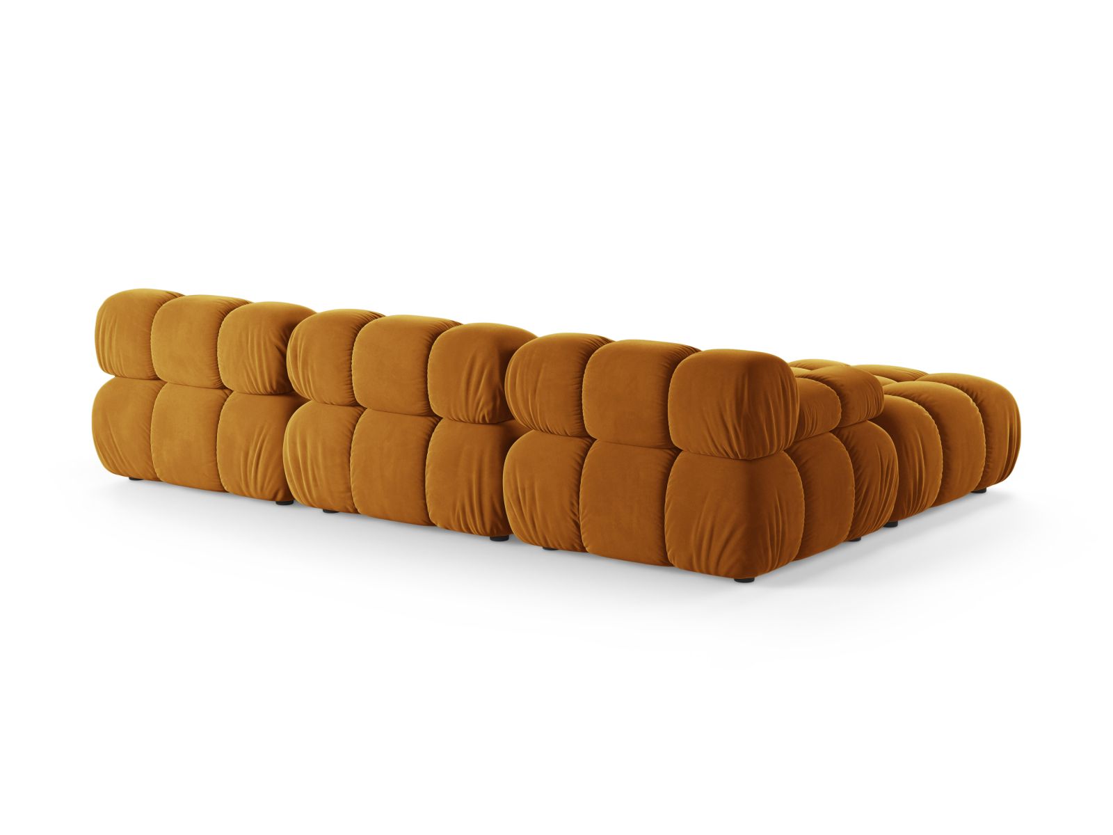 Modulares 4-Sitzer Sofa Bellis in strahlendem Gelb, ideal für stilvolle Wohnzimmer, vereint Funktionalität und modernes Design.