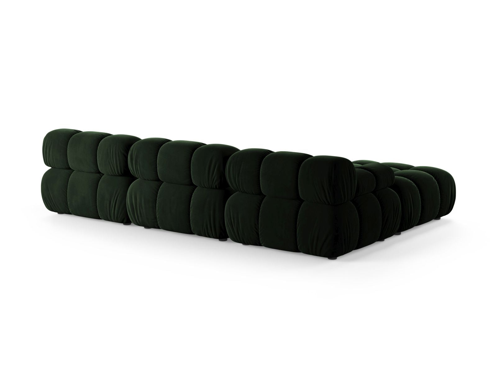 Elegantes 4-Sitzer Sofa Bellis in sattem Flaschengrün, ideal für stilvolle Wohnräume und gesellige Abende mit Freunden.