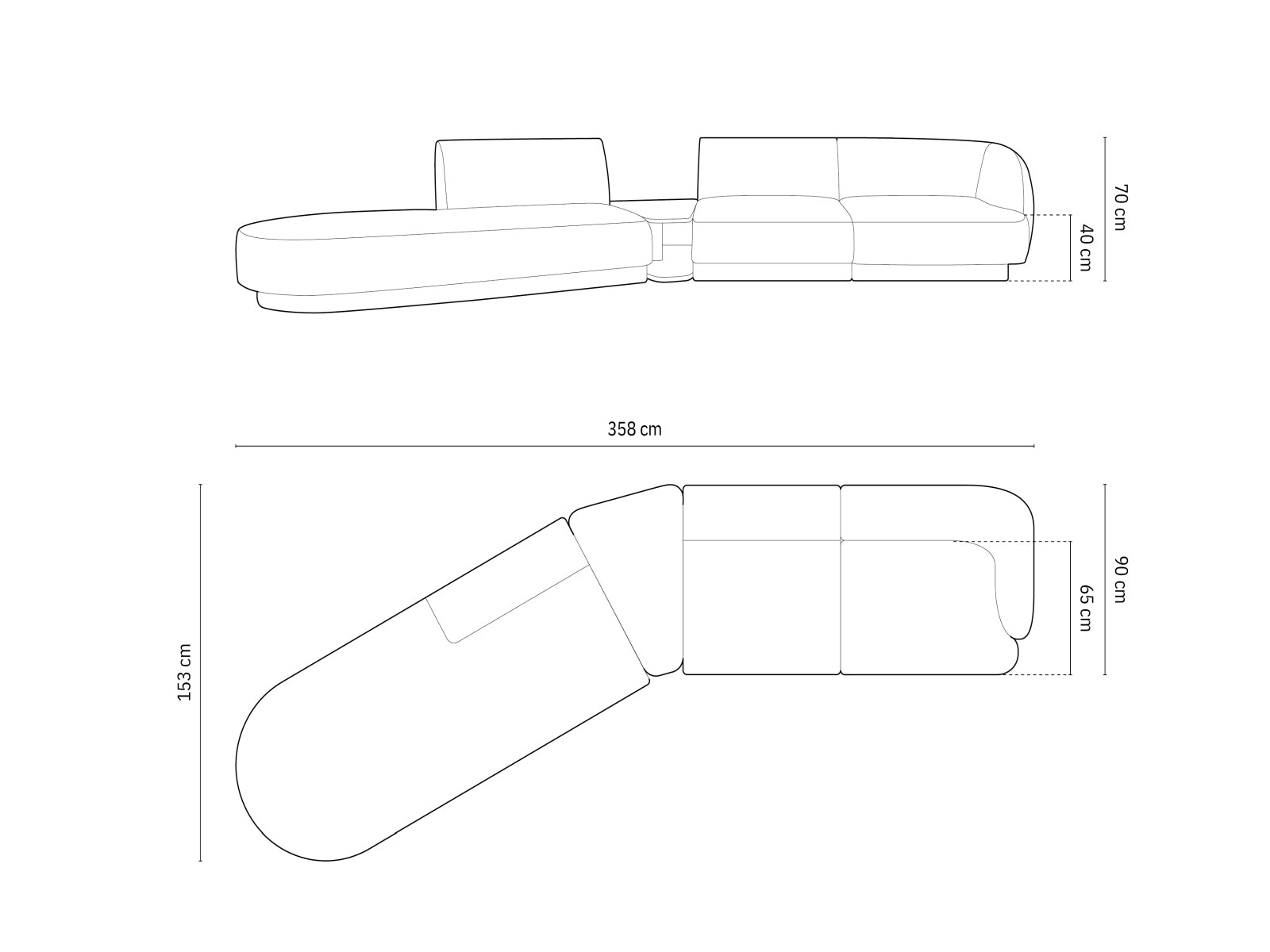 Entdecken Sie das elegante Miley Modulare Sofa links 4 Sitzer von Micadoni – perfekt für stilvolle Wohnräume und höchsten Komfort.