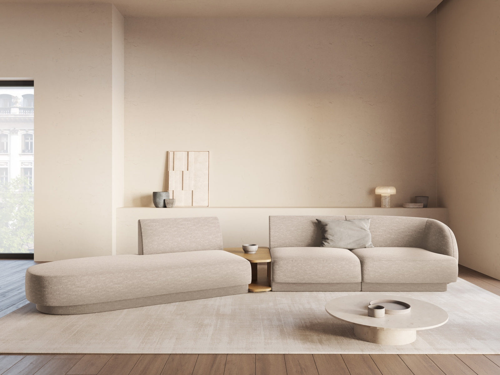 Entdecken Sie das elegante Miley Modulare Sofa links 4 Sitzer von Micadoni – perfekt für stilvolle Wohnräume und höchsten Komfort.