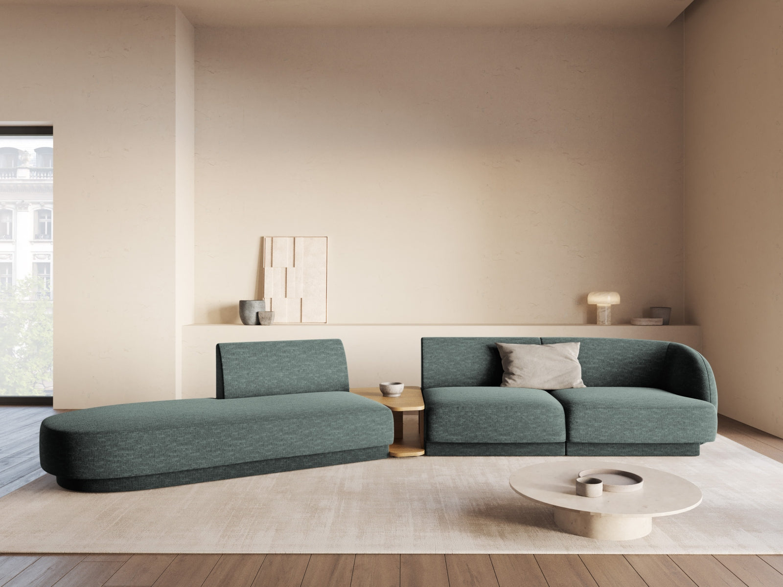 Entdecken Sie das elegante Miley Modulare Sofa links 4 Sitzer von Micadoni – perfekt für stilvolle Wohnräume und höchsten Komfort.