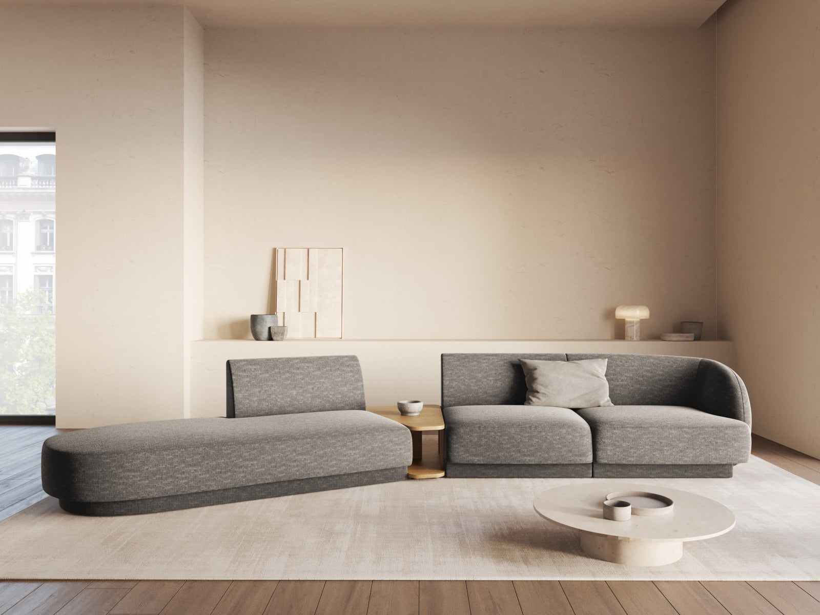 Entdecken Sie das elegante Miley Modulare Sofa links 4 Sitzer von Micadoni – perfekt für stilvolle Wohnräume und höchsten Komfort.