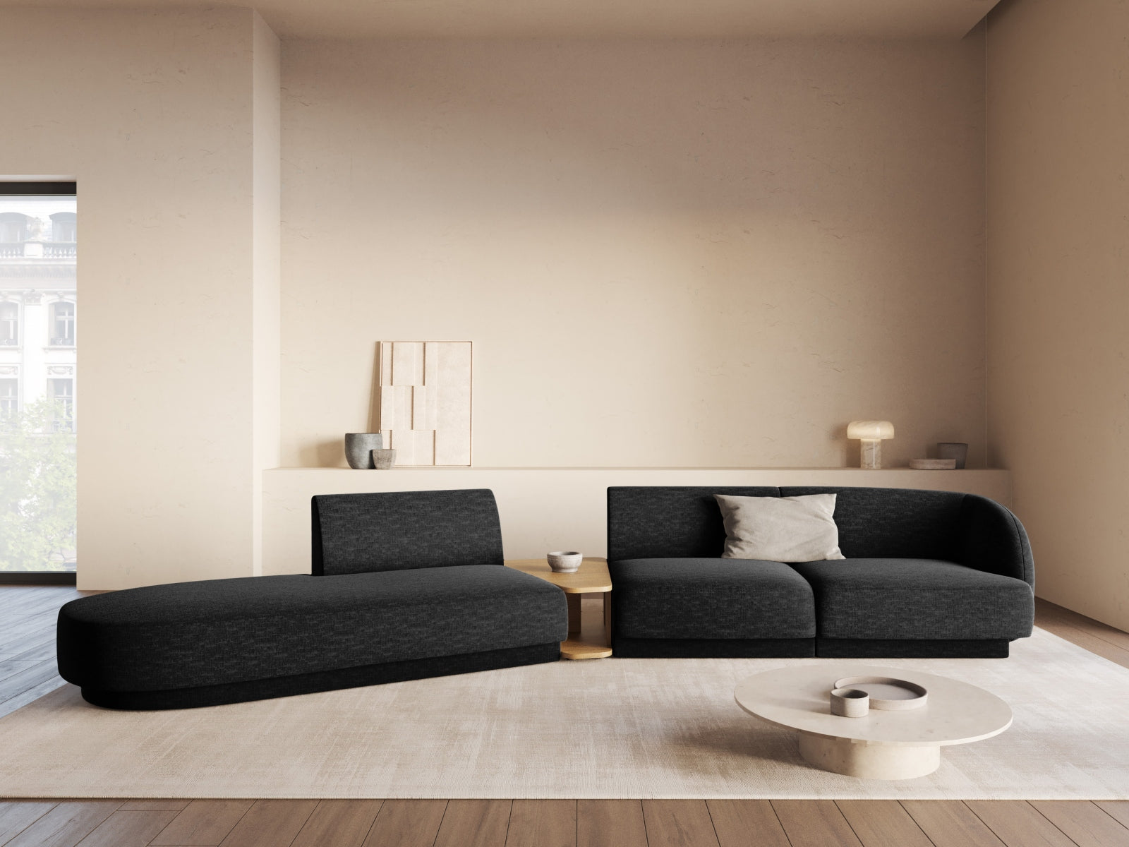 Entdecken Sie das elegante Miley Modulare Sofa links 4 Sitzer von Micadoni – perfekt für stilvolle Wohnräume und höchsten Komfort.